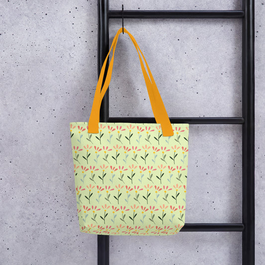 Light Green Floral Tote