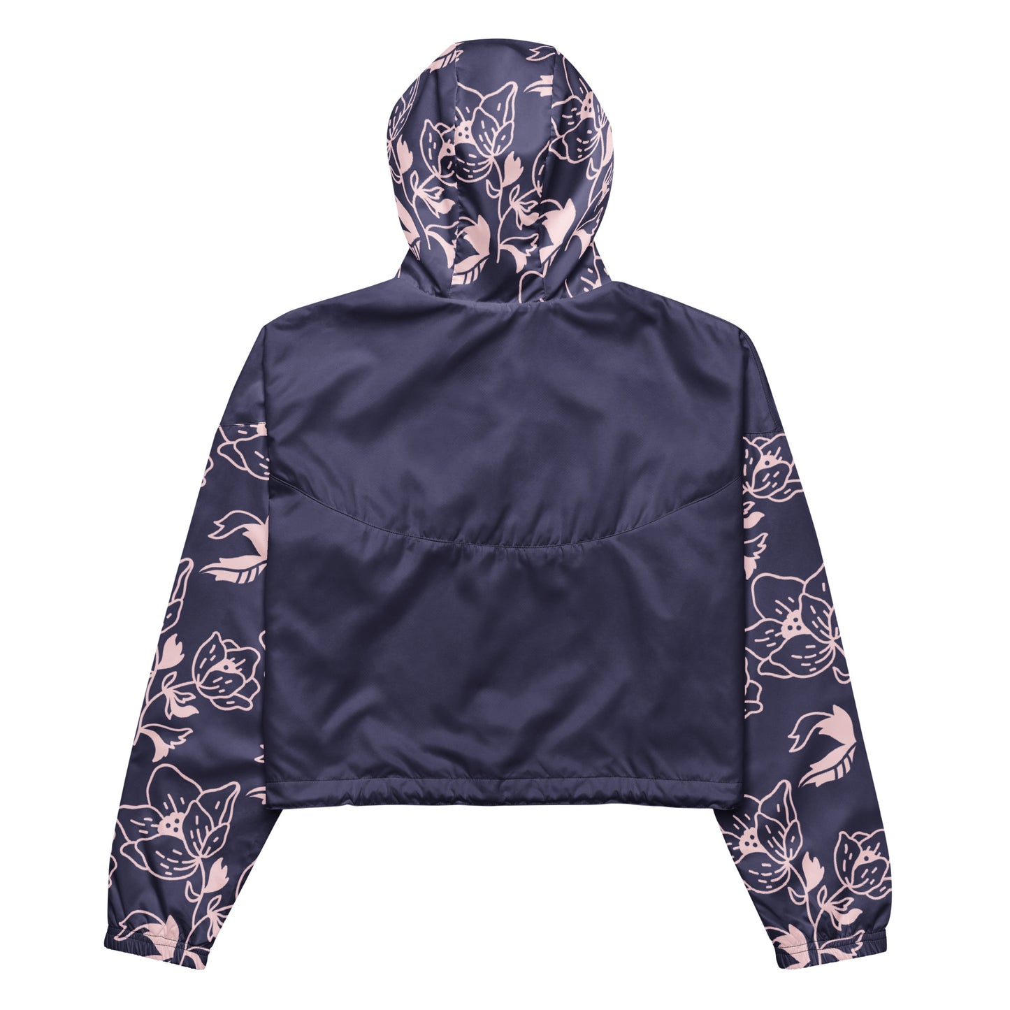 Purple Floral Cropped Windbreaker