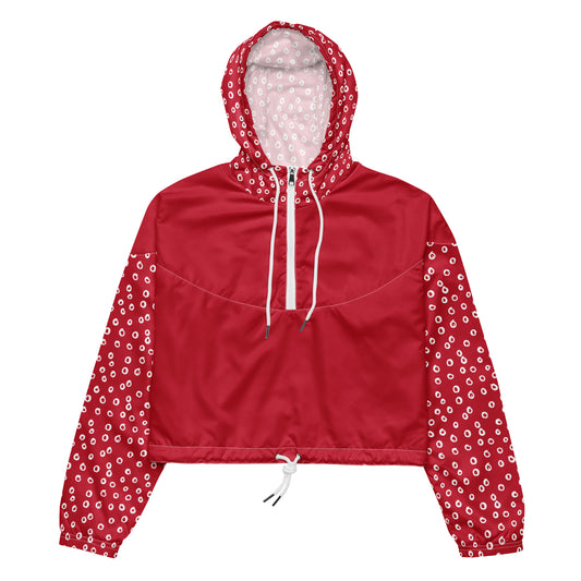 Red Holiday Cropped Windbreaker