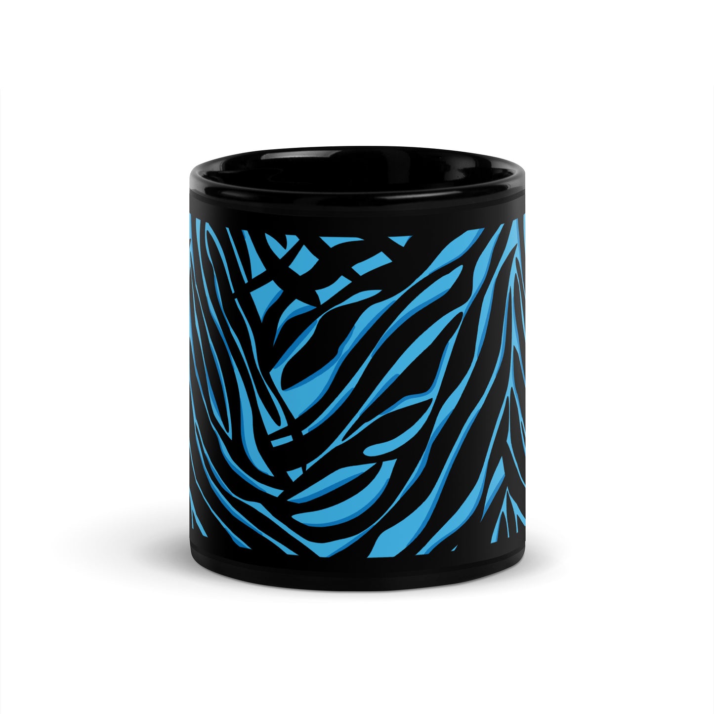 Blue Tiger Black Mug