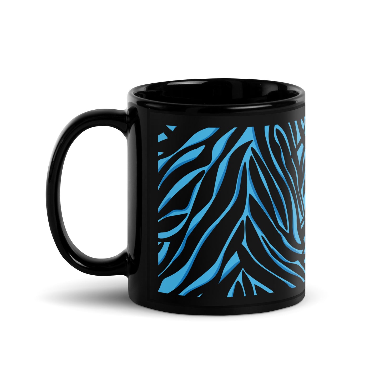 Blue Tiger Black Mug