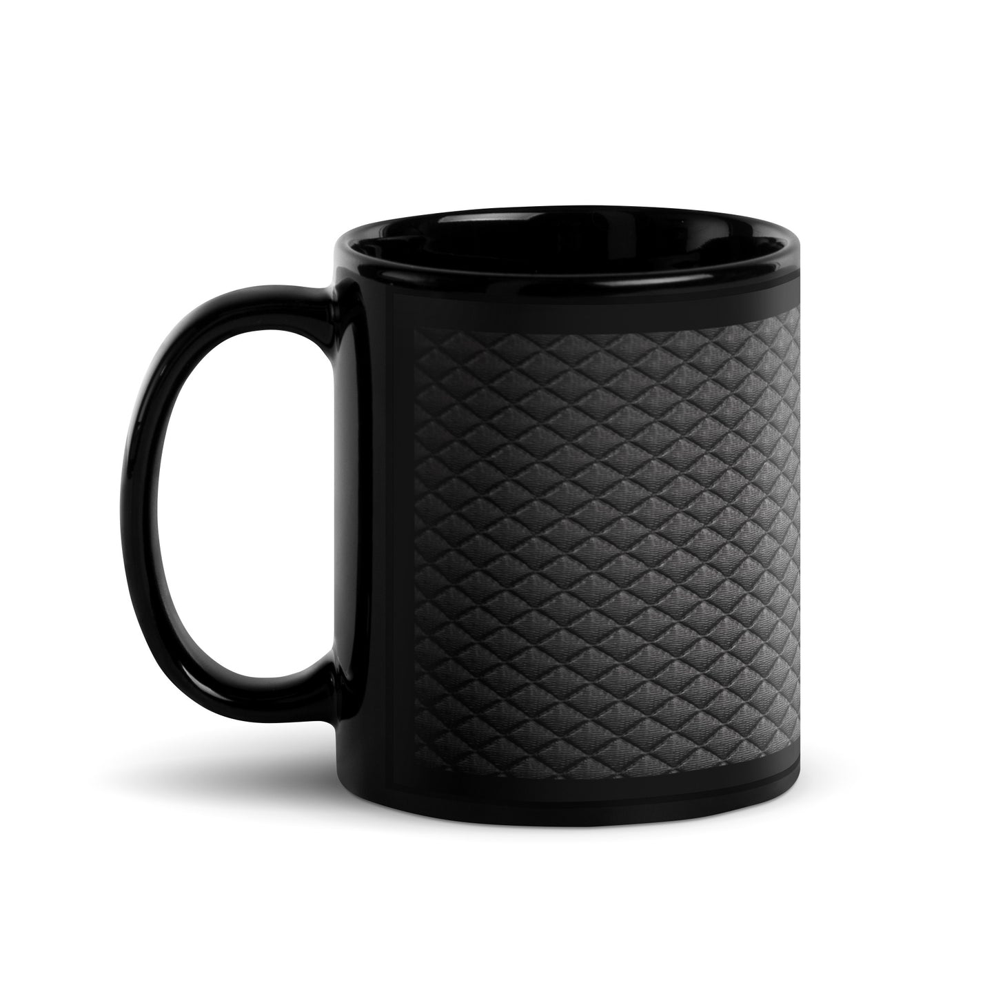 Black Quilt Patterned Mug