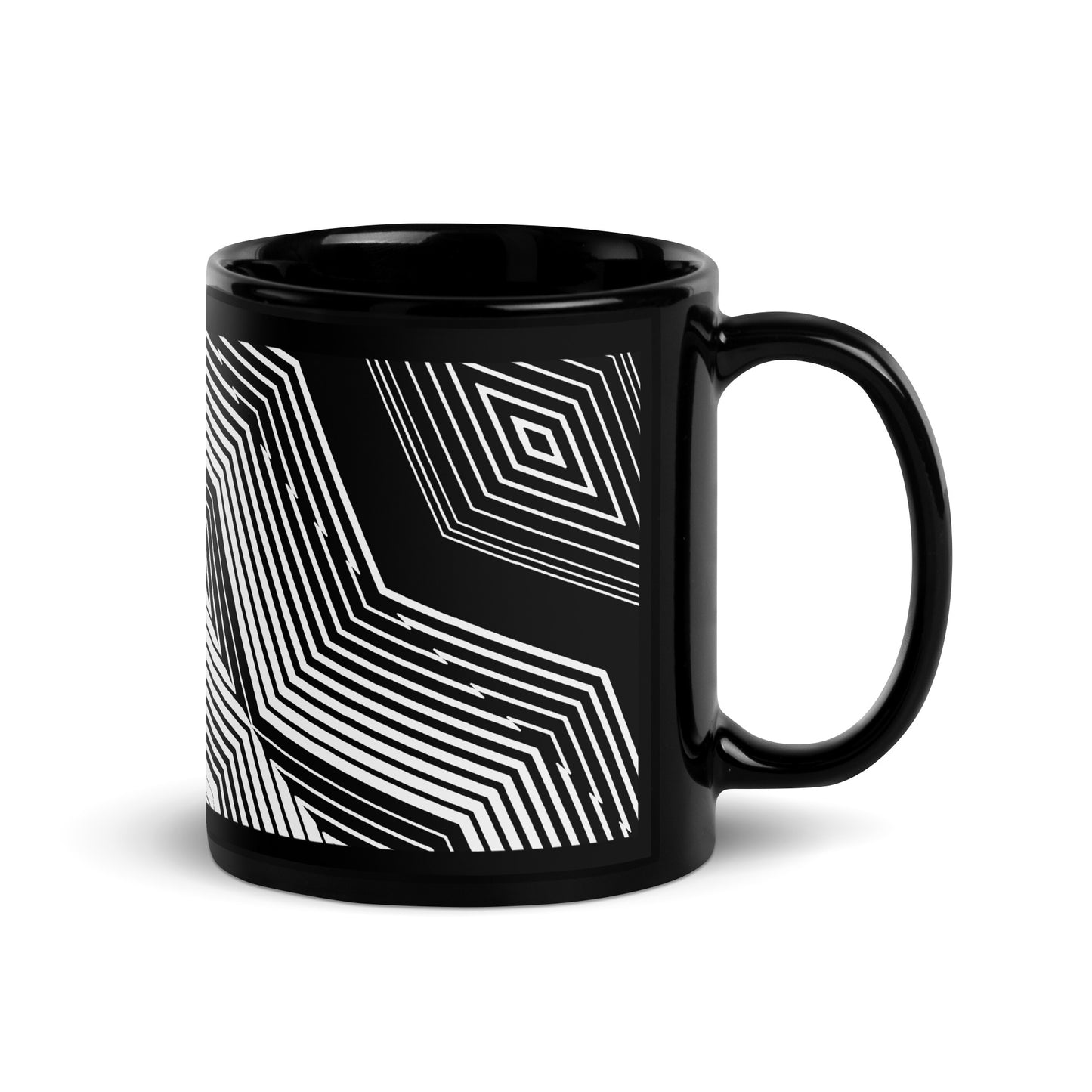 Black Patterned Mug