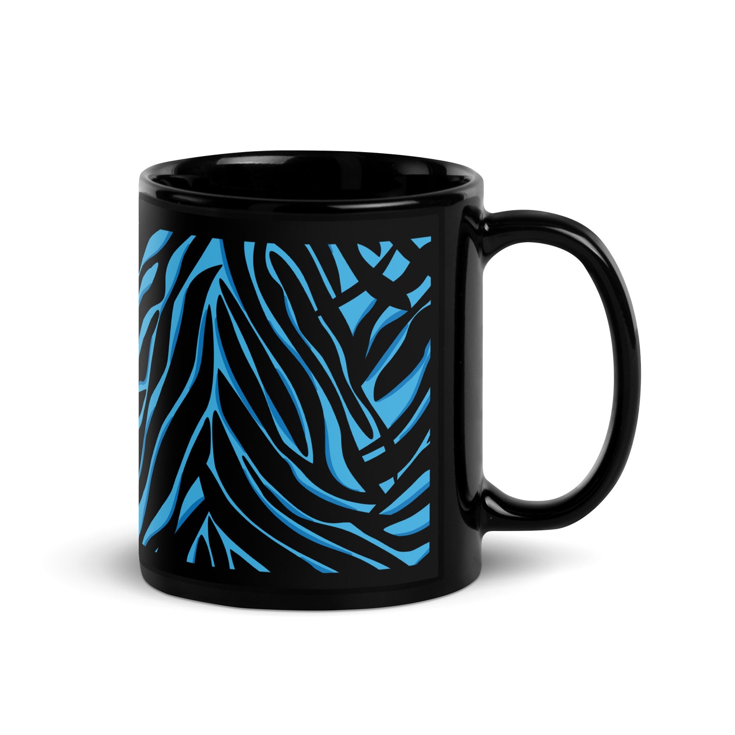 Blue Tiger Black Mug