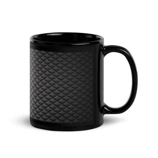 Black Quilt Patterned Mug