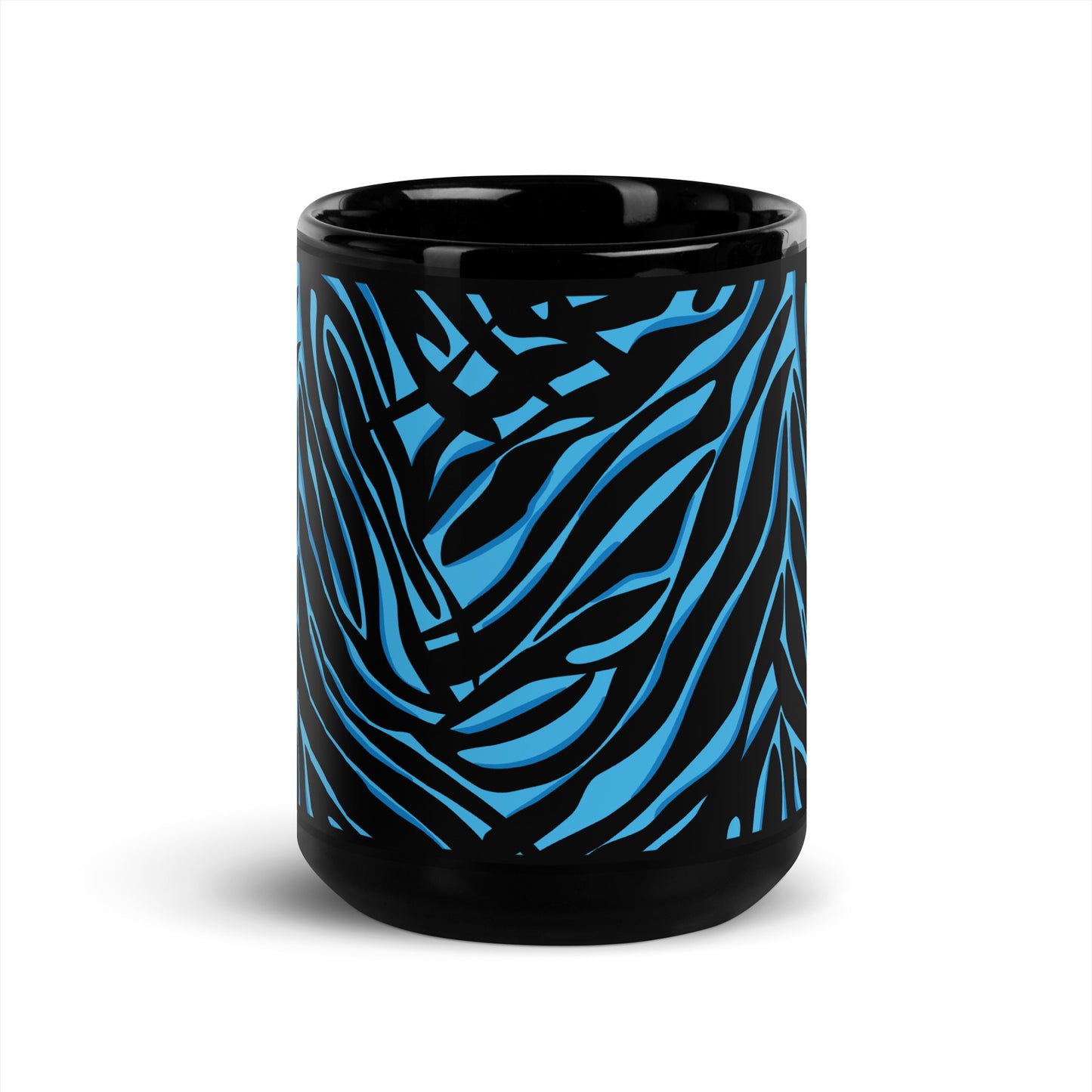 Blue Tiger Black Mug