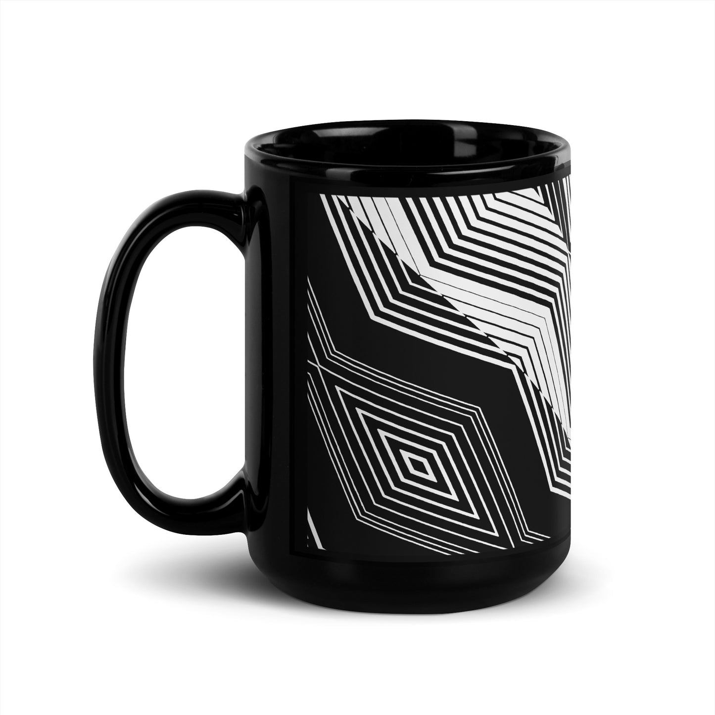 Black Patterned Mug