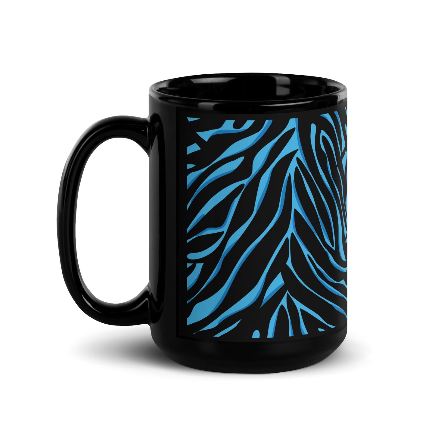 Blue Tiger Black Mug