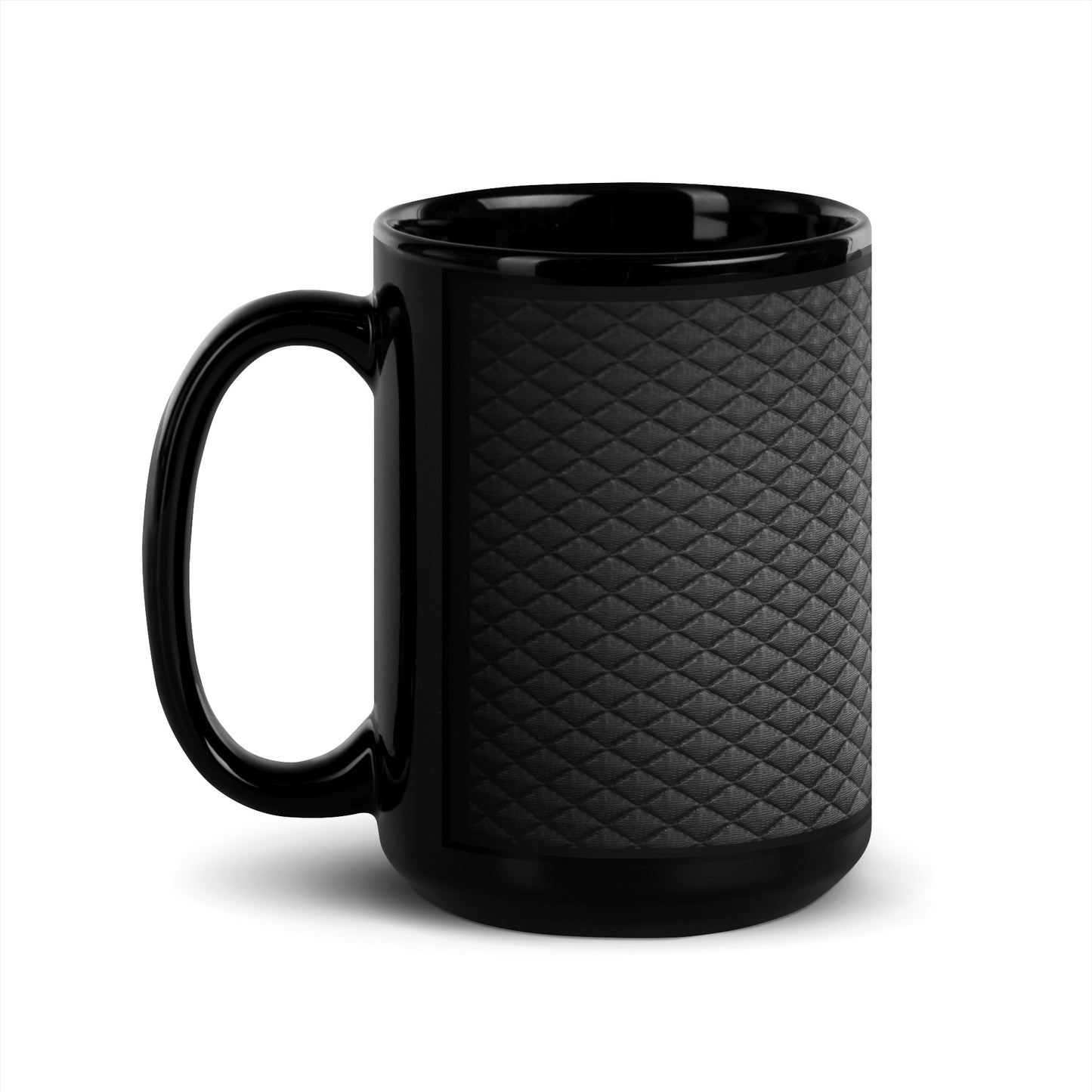 Black Quilt Patterned Mug