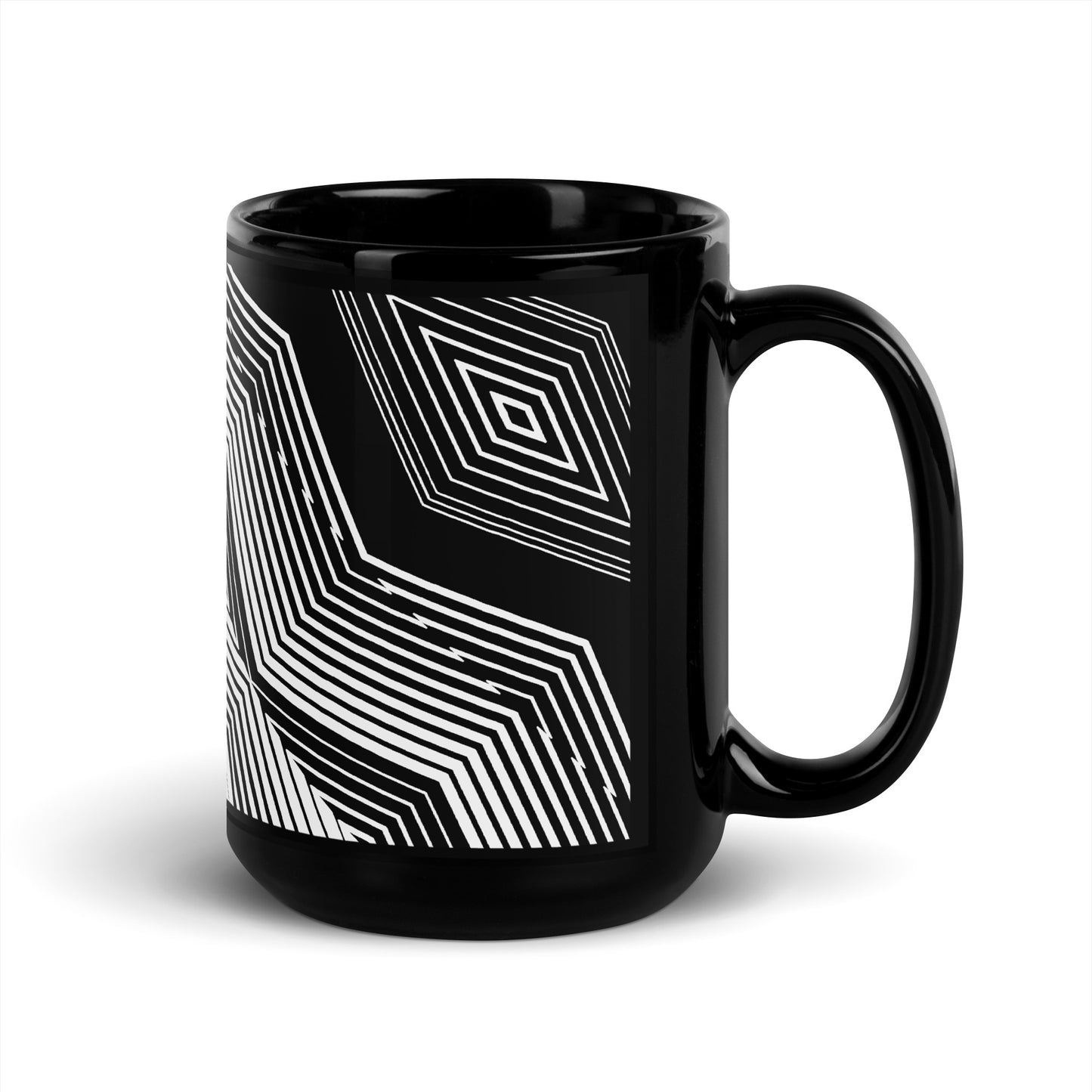 Black Patterned Mug