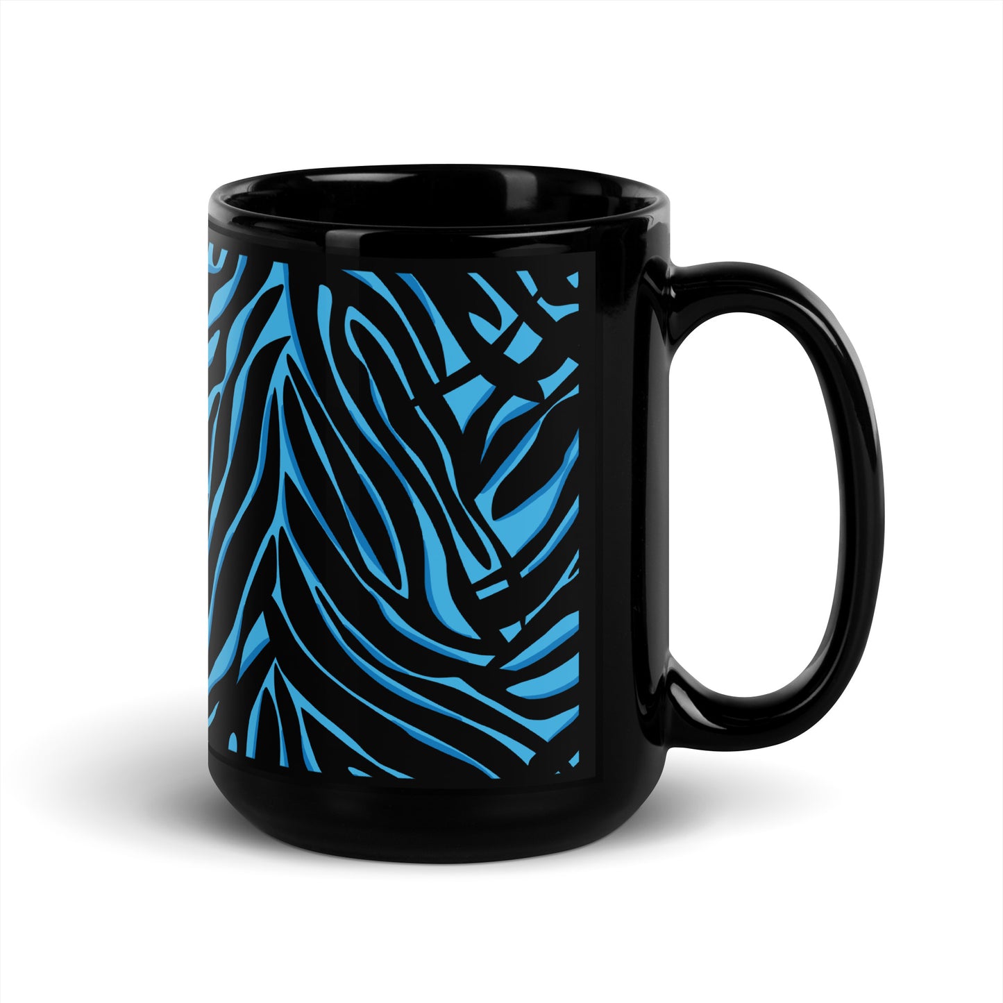 Blue Tiger Black Mug