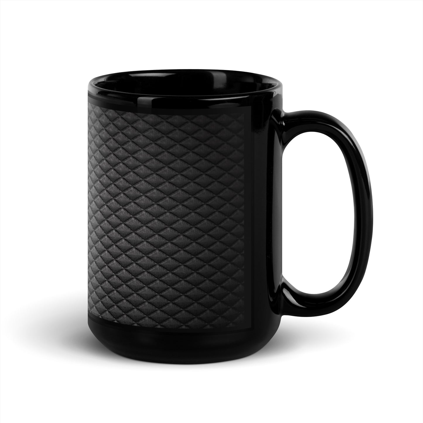 Black Quilt Patterned Mug