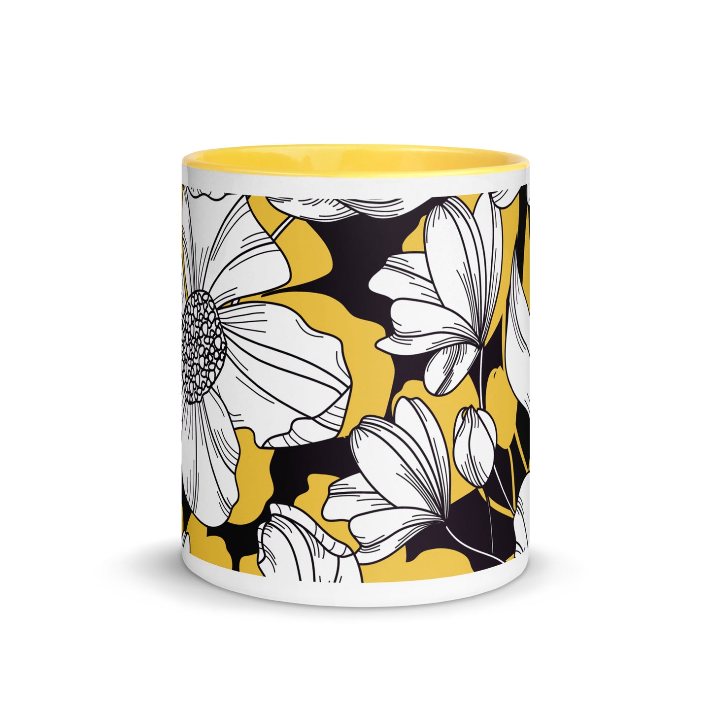 Yellow & Flowered Mug