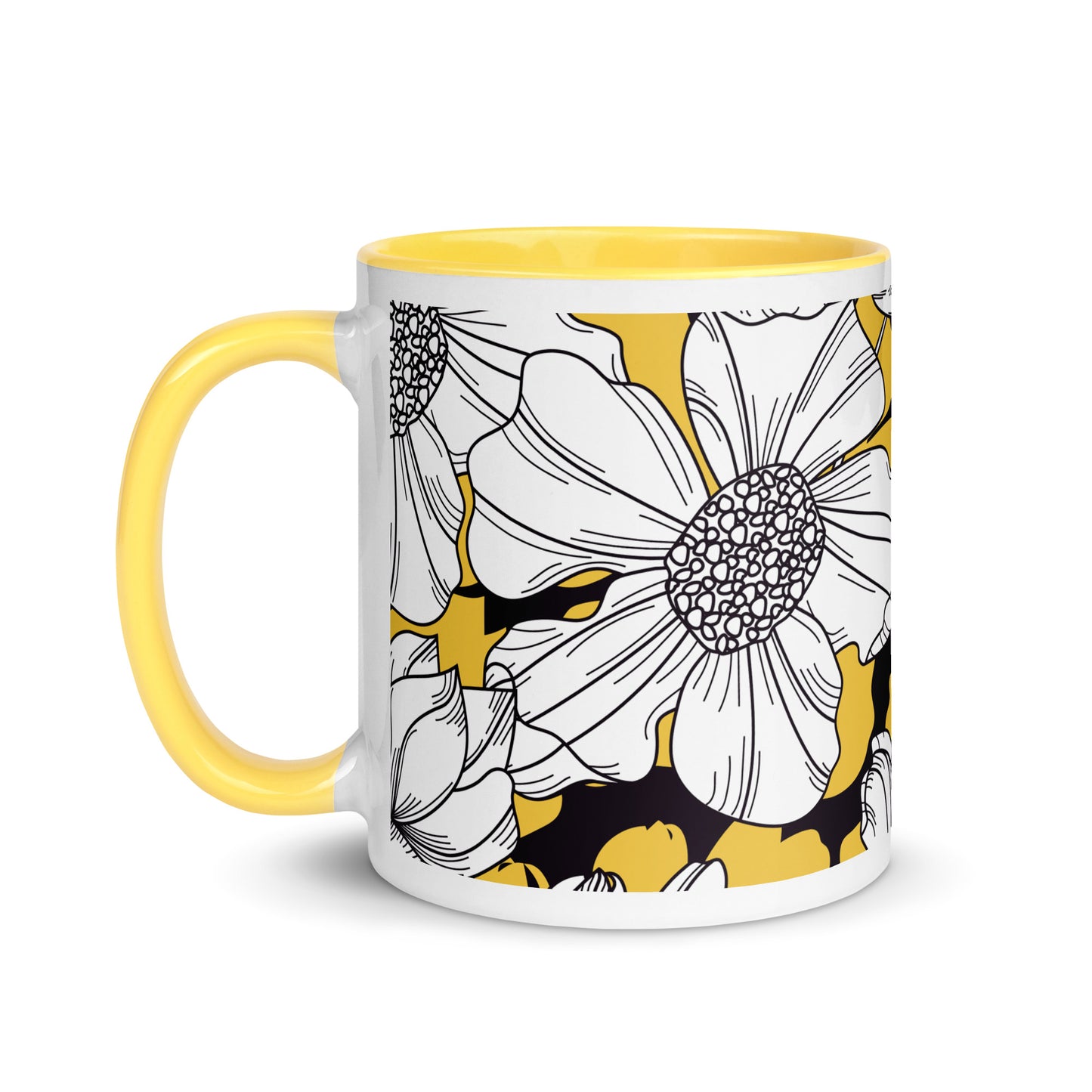 Yellow & Flowered Mug