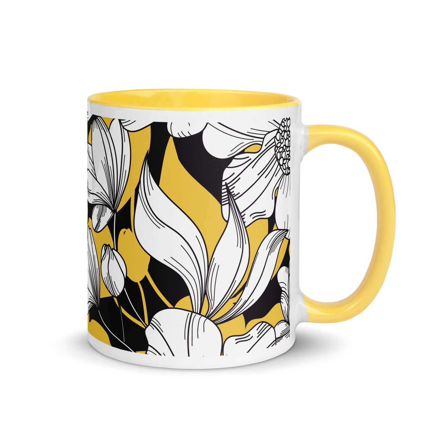 Yellow & Flowered Mug