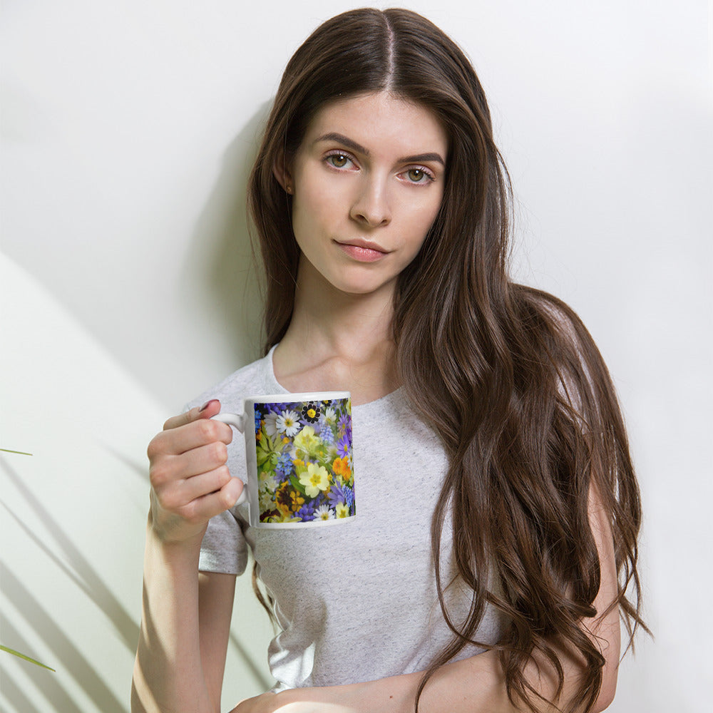 Flower glossy mug