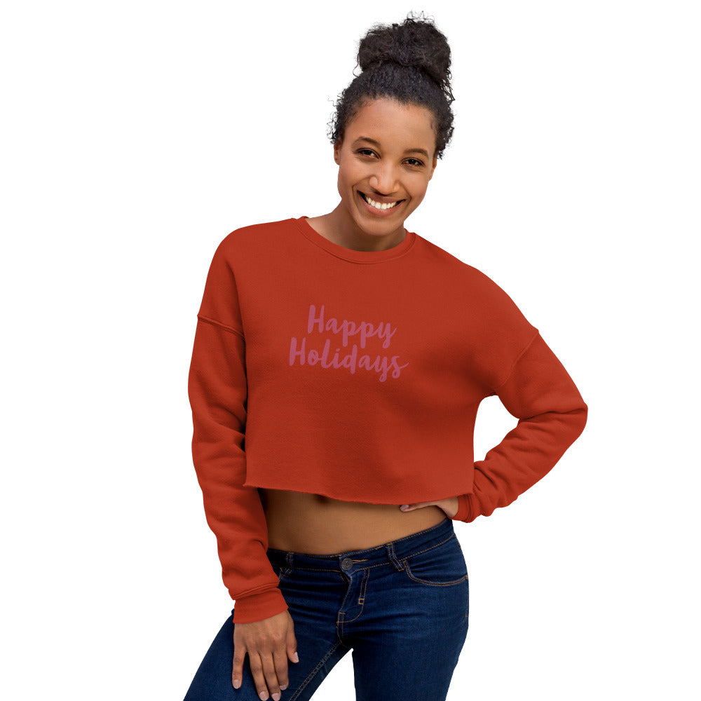 Happy Holidays Crop Sweatshirt