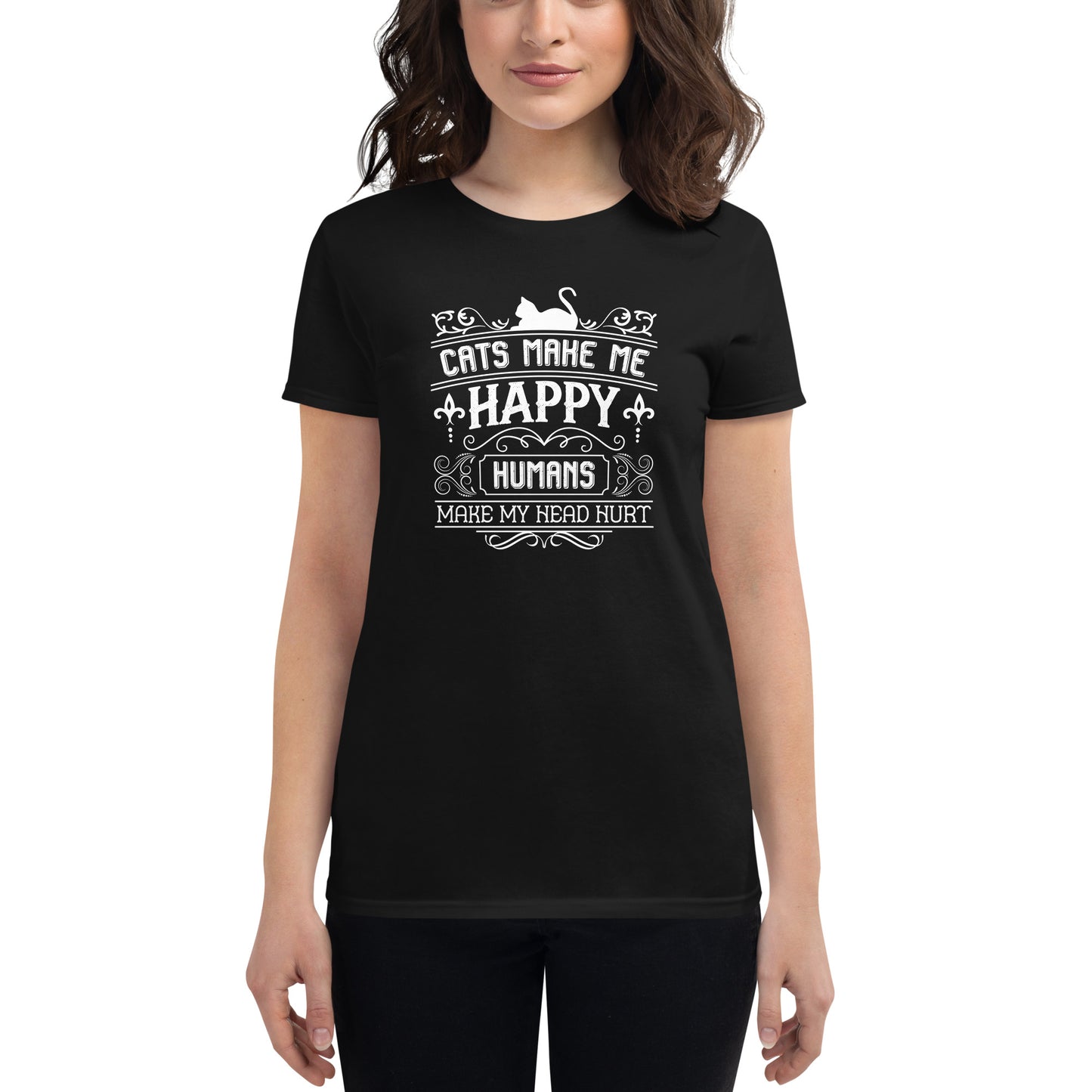 Cats Make Me Happy Woman's Tee