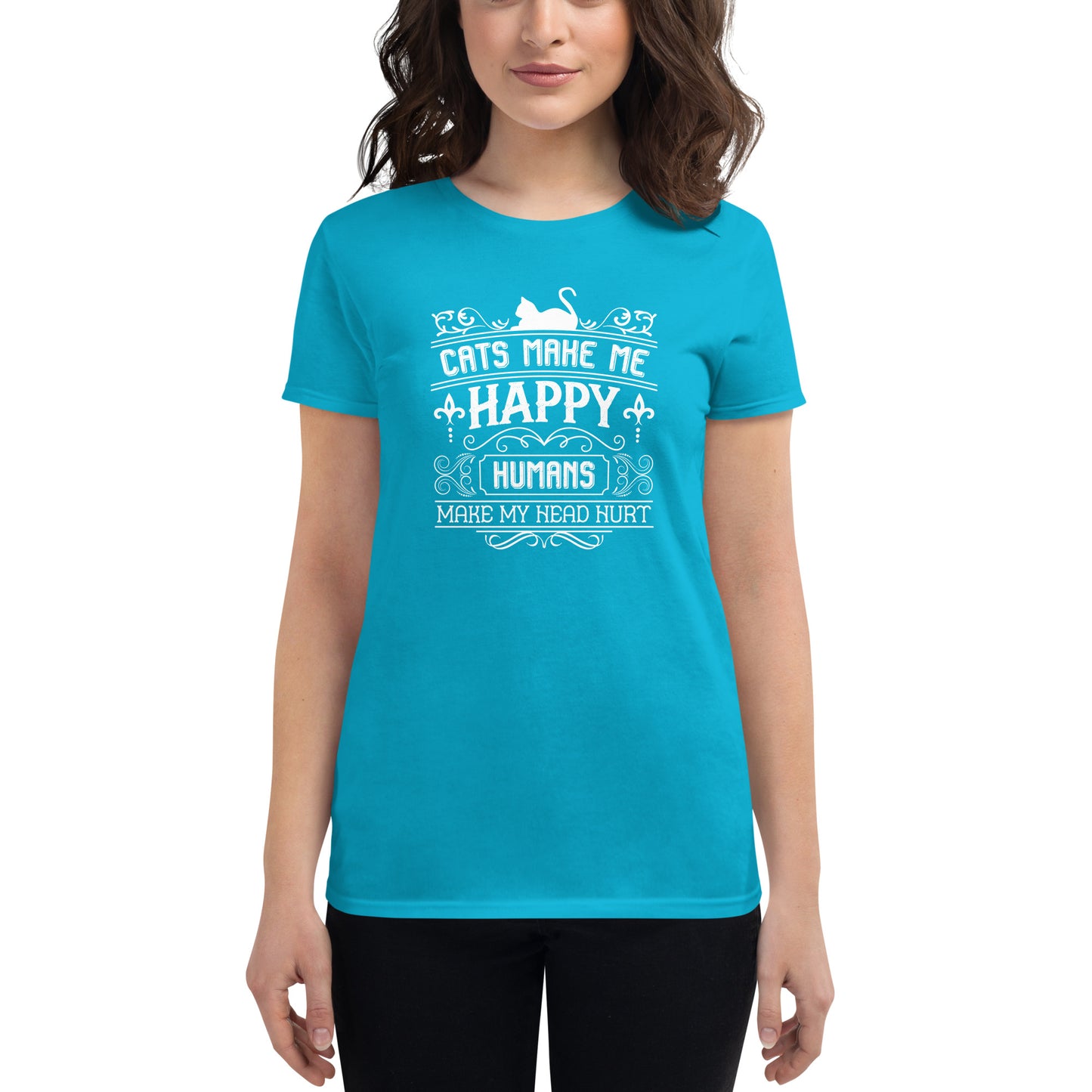 Cats Make Me Happy Woman's Tee