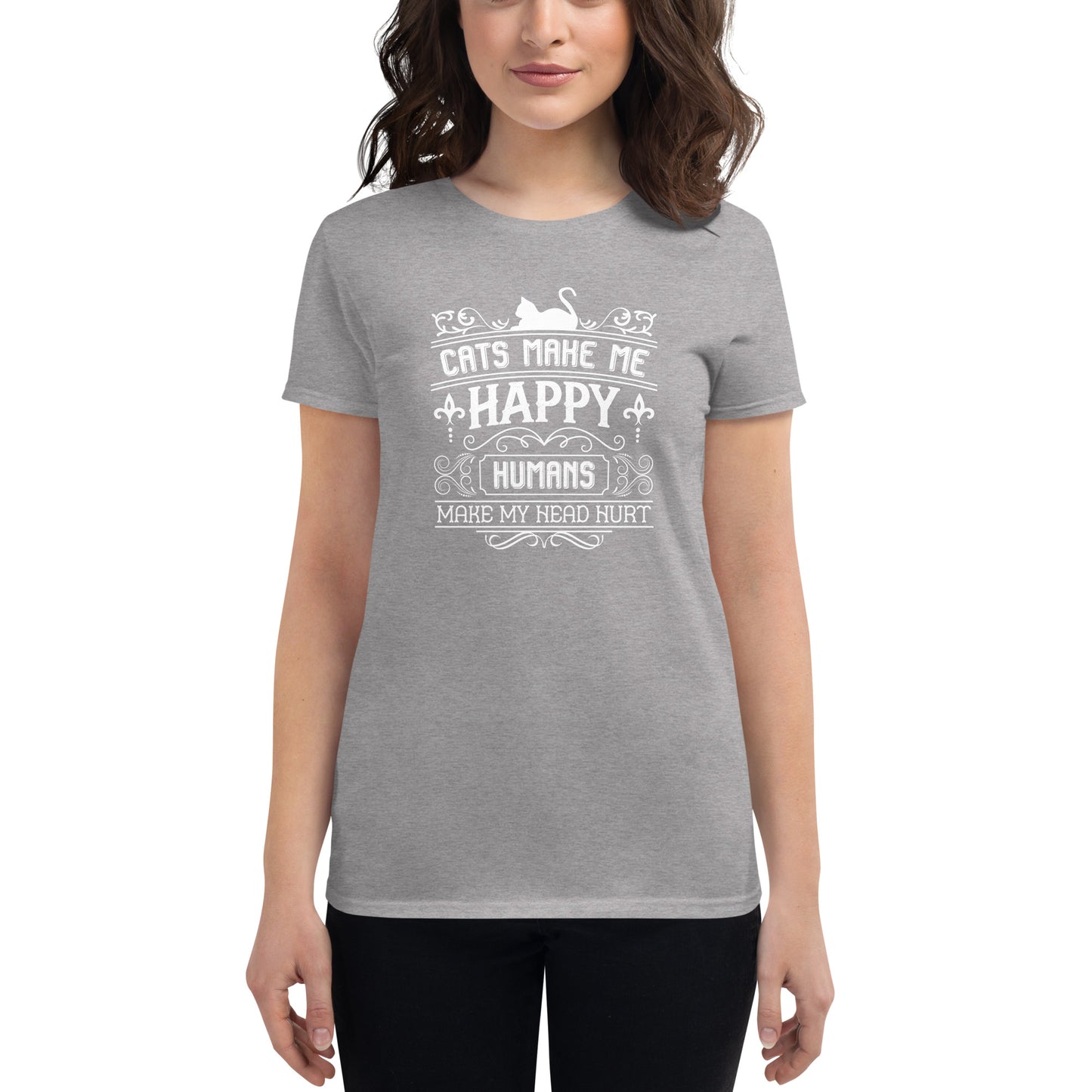 Cats Make Me Happy Woman's Tee